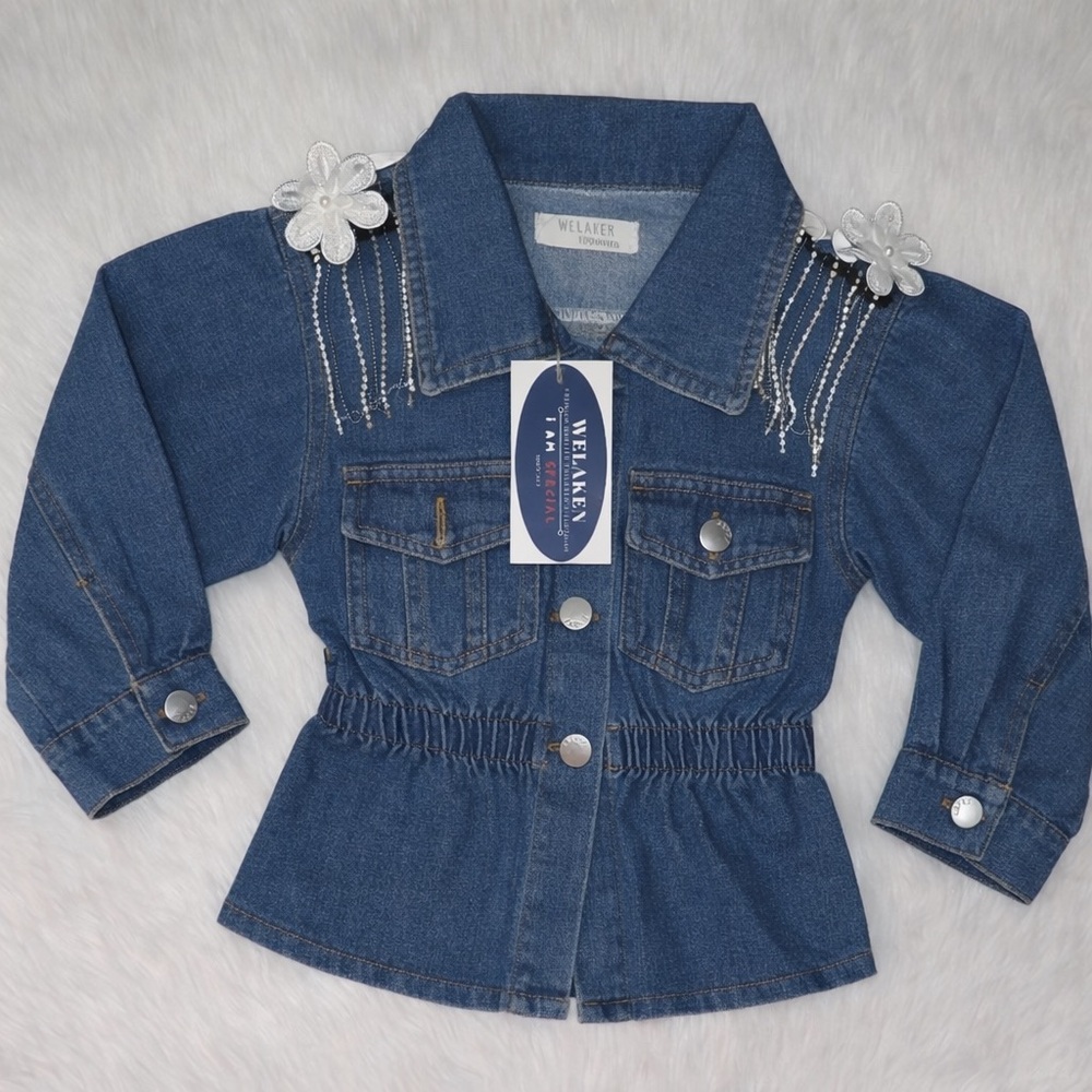Wella Kids Denim Jacket with Floral Details